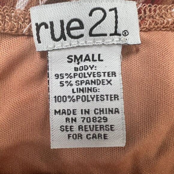 Vintage Y2K Brown 70s Style Retro Wavy Bohemian Hippie Groovy Mini Dress / S - Picture 5 of 5